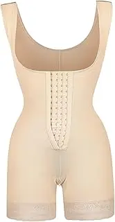 [ANDRESLAD] Sculpting Bodysuit for Women Tummy Control Butt Lifter with Discreet Crotch Zipper Comfortable Elastic for Form Fitting Outfits Beige