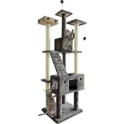 Cat Tree House Furniture Kitten Scratch Post Box Toy Climbing Tower Pet Rope