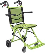 Folding Wheelchair,Folding Lightweight Four Folding Wheelchair Small Volumeattendant Mobile Wheelchair Wheelchair With Seat Back Locking Brake