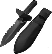 MFBJXC Metal Detector Shovel, Heavy Duty Double Serrated Edge Digger Trowel with Sheath for Metal Detection Digging, Garden Accessories for Planting