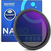 NEEWER 82mm True Colors Hard Stop Variable ND Filter ND2-32 (1-5 Stops) Limited Neutral Density Filter, Multi Coated HD Optical Glass/No X Cross/Aluminum Frame/Water/Scratch/Fingerprint Resistant