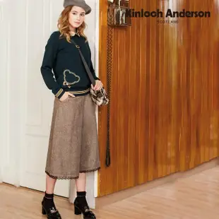【Kinloch Anderson】七分褲 甜美毛呢蕾絲七分褲 寬褲 長褲 金安德森女裝(咖啡/黑)