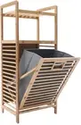 Bamboo Bathroom Floor Cabinet with Stand,Small Storage Cabinet, Laundry Cabinet,