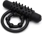 Bionic Bullet Vibrating Cock Ring - Textured Silicone Double Penis Ring - 5 Func