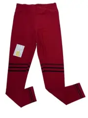 Os Lularoe Leggings Solid Dark Red Maroon Black Strips Hearts Fits 2/10