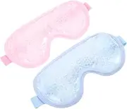 2pcs Cooling Compress Eye Mask for Skin Care and Eye Bags Hot Cold Therapy Mask for Puffiness Reusable Bead Design