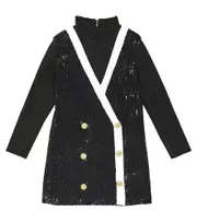 [Balmain Kids] Balmain Kids Sequin blazer dress Y 14 black