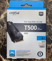 New Crucial T500 M.2 2280 4TB PCIe 4.0 NVMe 3D NAND TLC Internal Solid Drive