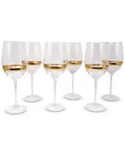 Vivience Set of 6 Stripe Wine Glasses