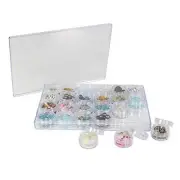 Large Plastic Bead Storage Organizer Box, 24 Jars - Container for Beads &