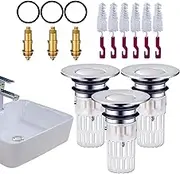 Euyehn Pop Up Sink Strainer | 3X Pop-Up Sink Shower Plug for 1.3~1.5 Inch Hole,Bathroom Accessories Home Basin Strainer for Daily Use