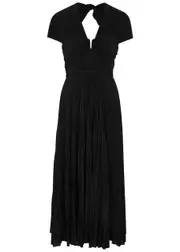 Rebecca Vallance Madison Pleated Jersey Midi Dress - Black - 12 (UK12 / M) 12 (UK12 / M)