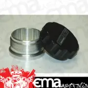 Aeroflow AF460-24BLK 1.5" Alum Weld Bung & Cap Raw Weld On / Black Cap