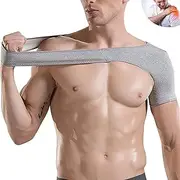 Sports Shoulder Brace for Men and Women, Shoulder Supports Elastic Compression Wrap Strap for Torn Rotator Cuff Support,Tendonitis, Dislocation, Grey,S