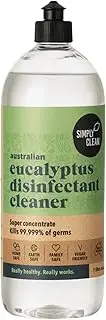 SimplyClean Eucalyptus Disinfectant Concentrated Cleaner - Natural Multi-Surface Cleaner with Pure Australian Eucalyptus Essential Oil - Makes 40 Litres - 1 Litre