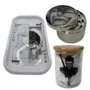 Berserk Anime Spice Grinder, Stash Jar, Rolling Tray Set