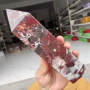 655g Natural Polished Mexico Banded Agate Obelisk Crystal Tower Point Healing