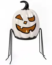 National Tree Company 15in Pre-Lit Ghost Pumpkin in Stand