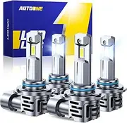 AUTOONE 9005/HB3 9006/HB4 LED Bulbs Combo, 48000LM 7X Bright 6500K Cool White, Plug and Play, 120W 1:1 Halogen Mini Size Direct Replacement Fog Lamps, Pack of 4