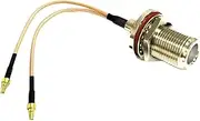 ROBAUN N Type Female Bulkhead to 2X CRC9 Straight Jumper Cable RG316 15cm Y Splitter New for Modem
