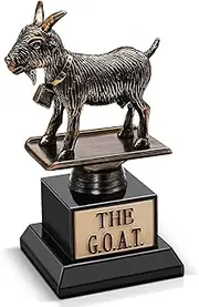 Flexzion The Goat Trophy - G.O.A.T Greatest of All Time Funny Trophy for Adults, Laser Engraved Award with Goat Statue, Unique Recognition Gift Plaque for Your Employee, Teacher, Boss, Friend, & More