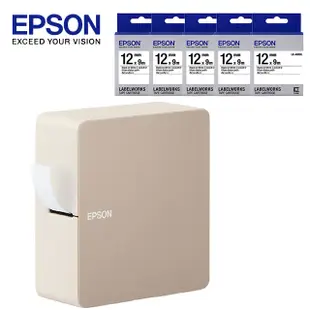 【超值組】EPSON LW-C610 智慧藍牙奶茶色標籤機+5卷標籤帶