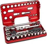 [Sidchrome] SCMT14151 1/2 Detection Box Socket 21 Piece Set with Rotator Ratchet