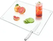 VASUHOME Tempered Glass Cutting Board for Kitchen (12x16"), Long Lasting Clear Glass Cutting Board for Countertop - Scratch, Heat, and Shatter Resistant - Easy to Clean
