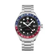 Swiss Military SM34095.01 Men's GMT Quartz Watch - Stainless Steel with Black Di