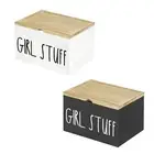 Tampon Holder for Bathroom with Hinged Lid Creative Pad Storage Container