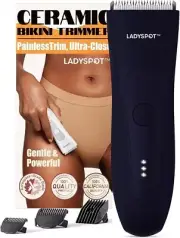 LadySpot Bikini Hair Trimmer Electric Rechargeable w/ 3 Guards - Prussian Blue
