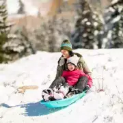 2 Pack of Snow Sleds 48 In. Premium Quality Blue Fast Durable Seat Pad Gift Toy