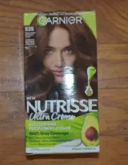 Garnier Nutrisse Ultra Creme Hair Color #535 Medium Golden Mahoghany Brown!