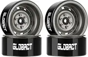 GLOBACT 1.9 Beadlock Wheels RC Wheel Hub for 1/10 TRX4 TRX6 Axial SCX10 I II III Pro Redcat RC Crawler Upgrade Accessories (4Pcs Titanium)