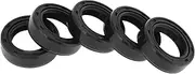 X AUTOHAUX Universal Oil Seal TC Double Lip W Steel Spring Seal Ring Rotary Shaft Seal 16x24x7mm High Pressure NBR Rubber Black 5 Pcs