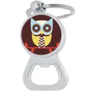 Colorful Owl Bottle Opener Keychain - Metal Beer Bar Tool Key Ring