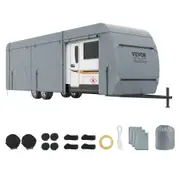 Travel Trailer Cover, 61-6.7m RV Cover, 4-Layer Non-Woven Fabric Camper Cover, Waterproof, Windproof And Wear-Resistant Class A RV Cover, Rip-Stop Camper Cover with Storage Bag and