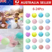 6-24Pcs Reusable Water Balloons Quick Fill Self Sealing Water Bombs Splash Balls