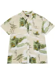 GUESS Green Oversize Shirt Size: 10, Viscose Rayon