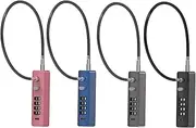 Maizoon 4-Digit Combination Lock with 30CM/11.81IN Thick Steel Cable Durable and Easy to Resettable Code Combo Ideal for Bike Helmet Skateboard Pack of 4