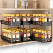 NEW 3-Pack Pull-Out Spice Rack Organizer for Cabinet, Slide-Out Spice Organizer,