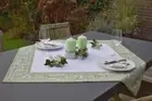 Tablecloth Jacquard Matellase 100x100 CM White Paisleyborte Green from France