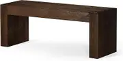 Maven Lane Zeno Contemporary Wooden Backless Bench Seating for Modern Dining, Kitchen Table, Entryway, Foyer, or Lobby in Weathered Brown Finish