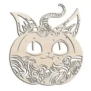 Cat Pumpkin Mandela Laser Cut Out Unfinished Wood Shape