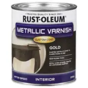 Rust Oleum Metallic Gold Varnish Semi Gloss Water Based Varnish 946ml