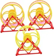 ibasenice 3pcs Hamster Exercise Toy Pet Silent Running Wheel Small Pet Wheel Toy Fun Hamster Random Color