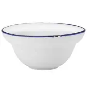 Oneida L2105008797 Luzerne Tin Tin White/Blue 12 oz. Porcelain Soup Bowl- 1 Doz