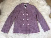 NWT J Crew Double-breasted Blazer in Red Tattersall Sz 2 G1124 Sold Out!