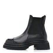 Chanel NIB 22A Black Calfskin Patent Cap Toe Pull On Chelsea Ankle Boots 42 NEW