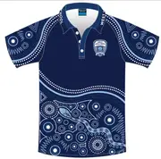 S/S Navy Indigenous Polo With Emb